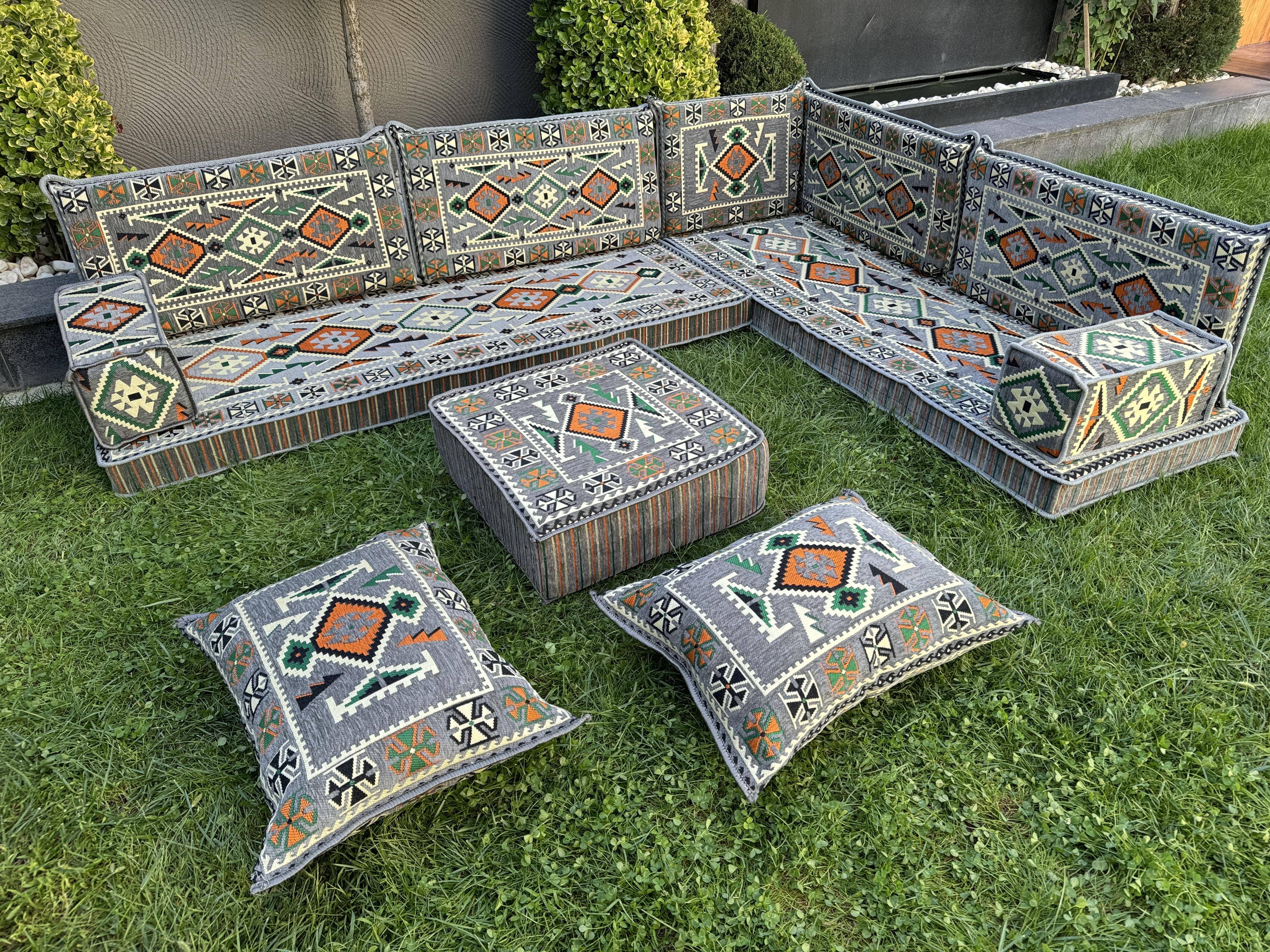 The Loom Wholesale – wholesale Ottoman – Handmade Floor Seating - Kilim Patterned Ottoman Floor Sofa6