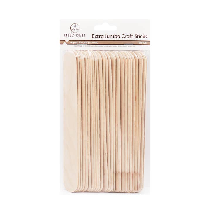 Extra Jumbo knutselsticks, 8 cm. 25 kt voor wholesale door Angels Craft
