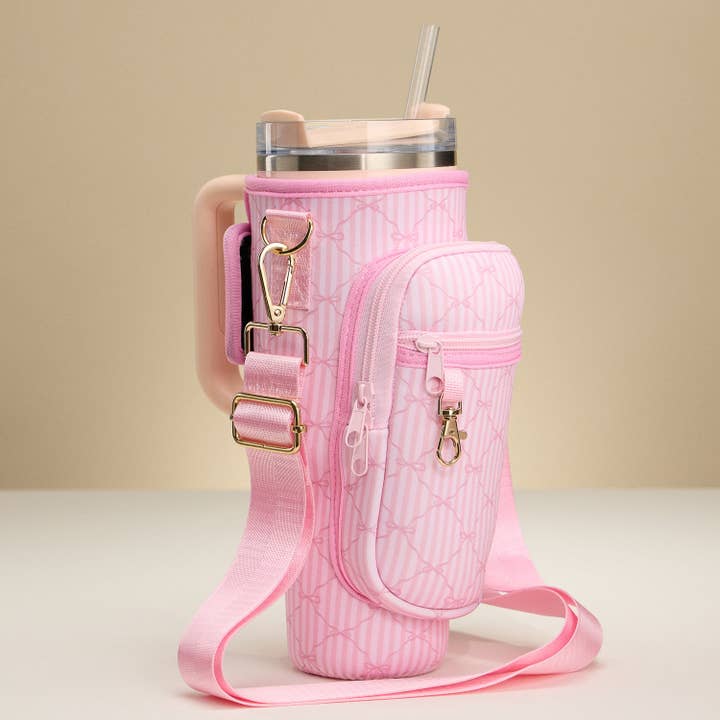 Pink Neoprene Tumbler Carrier for wholesale by Frem