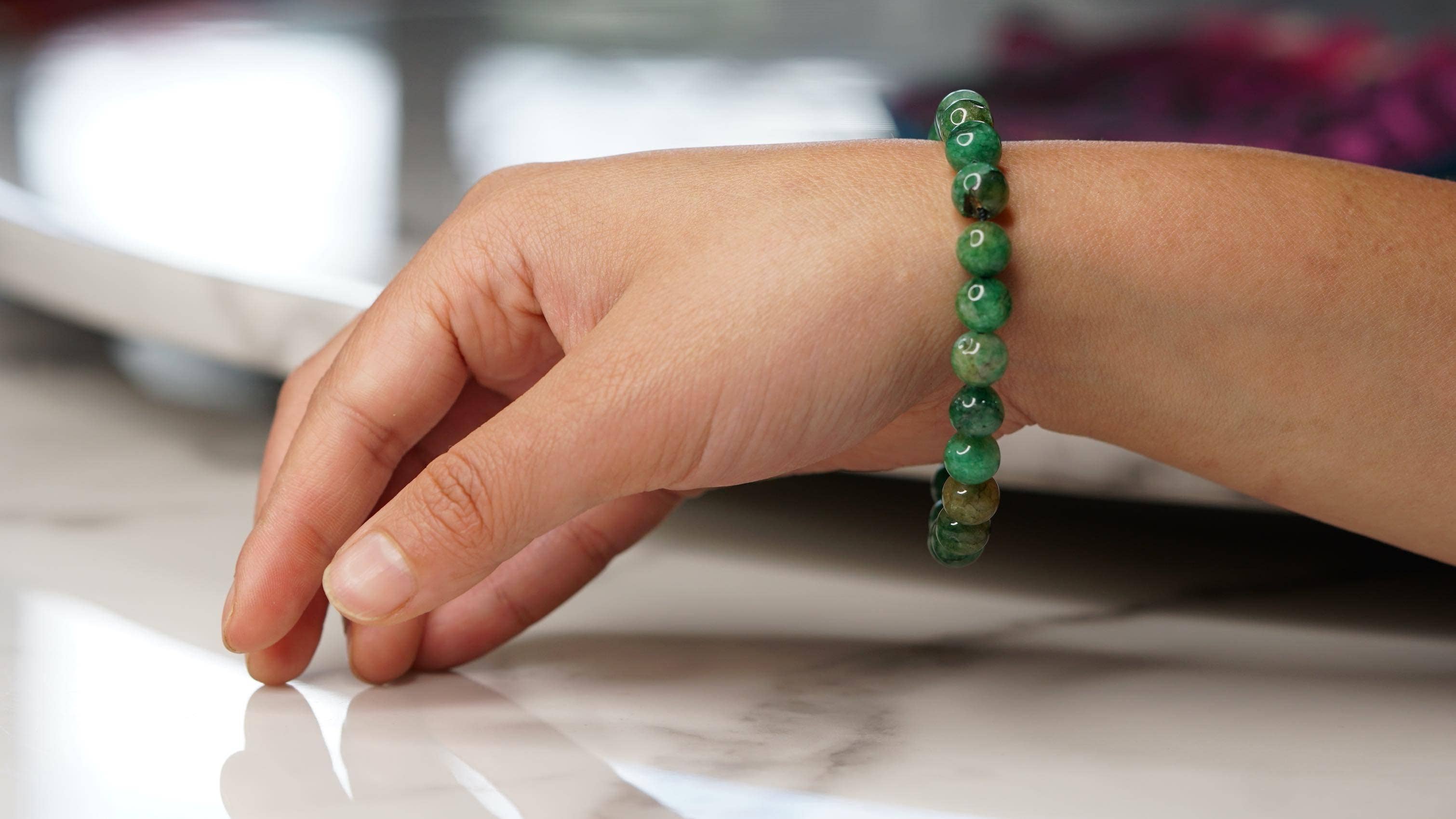 Himalayas Shop - Wholesale Beaded bracelet - Natural Green Emerald4