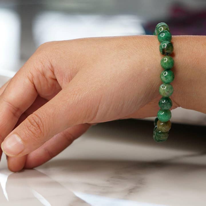 Himalayas Shop - Wholesale Beaded bracelet - Natural Green Emerald4