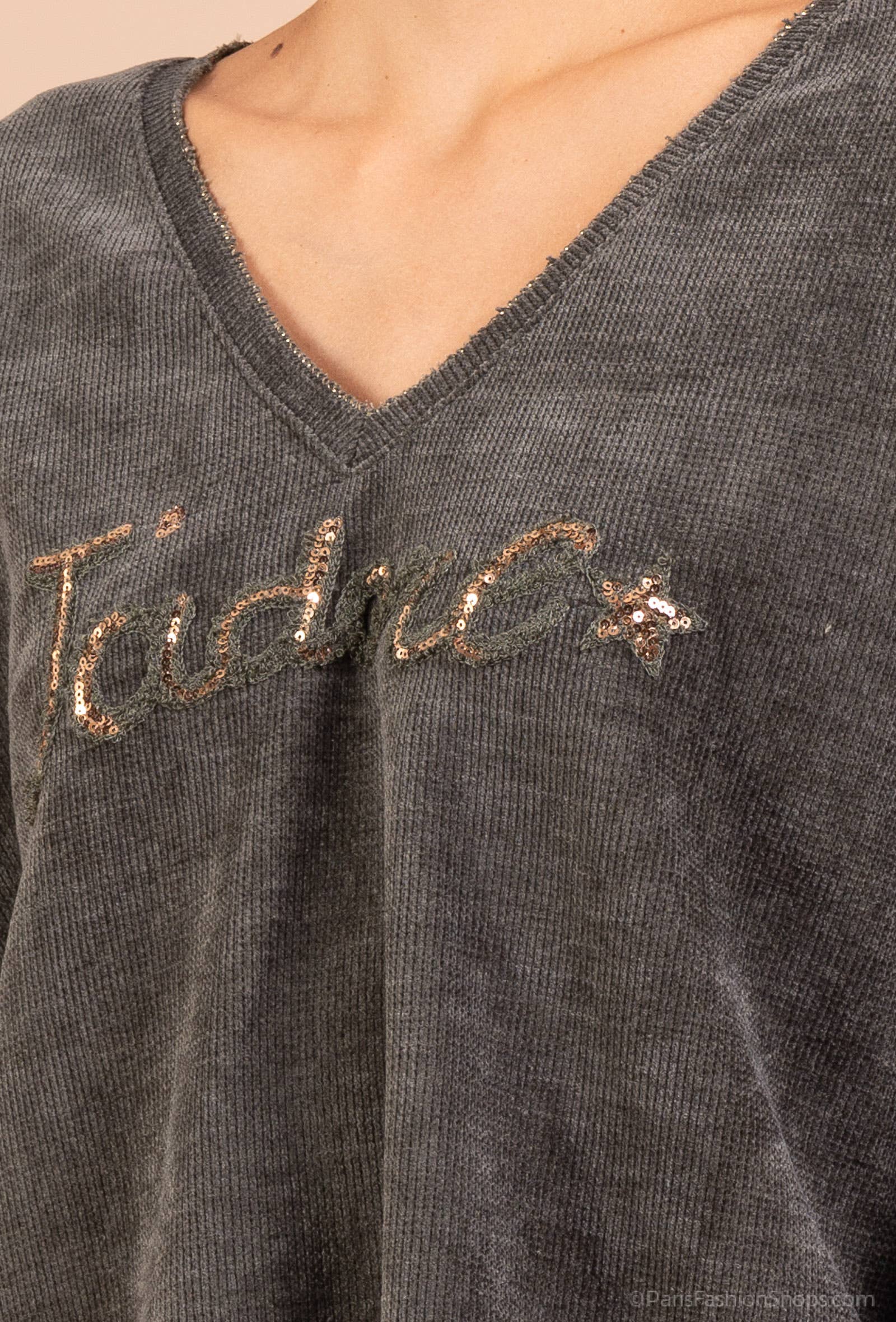 Mimi & Gogo - Wholesale Sweatshirt - Women's - Velvet Sweatshirt I love @4589_HVJadore10