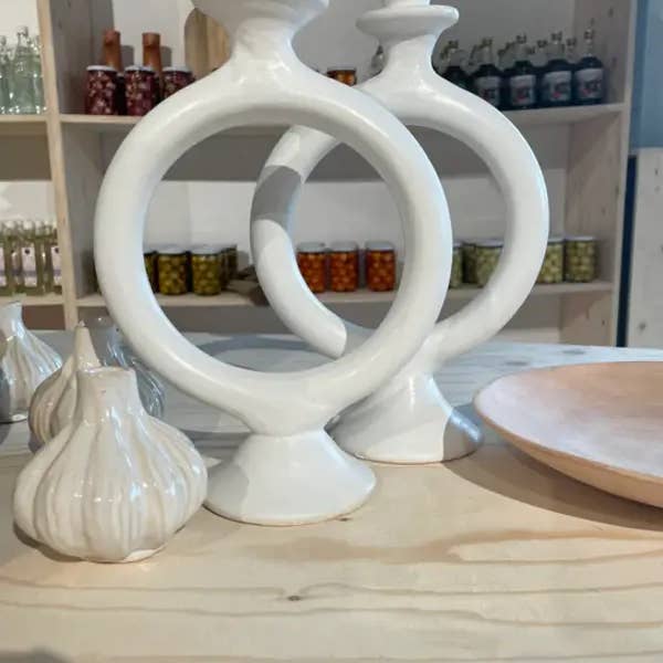 High crafty - Wholesale Candle Holder - π― Tadelakt Candle Holder β White β Handmade Moroccan Cerami1