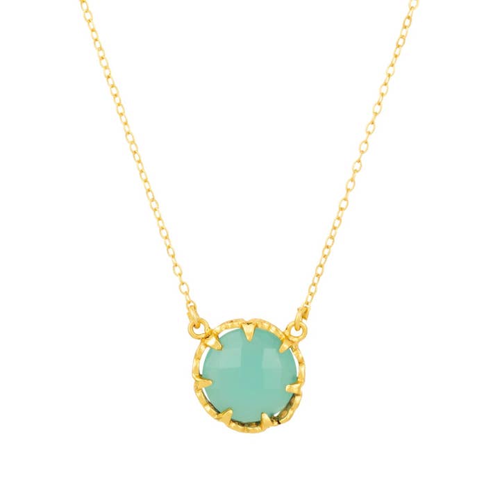 Collar de calcedonia aguamarina con piedras preciosas pequeñas para venta al por mayor de Ashiana London