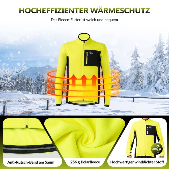 RC'nSONS - Wholesale Activewear Set - Men's - ROCKBROS Herren Fahrradjacke & Hose Set Winter Gelb Winddicht Warm für Outdoor Spor1