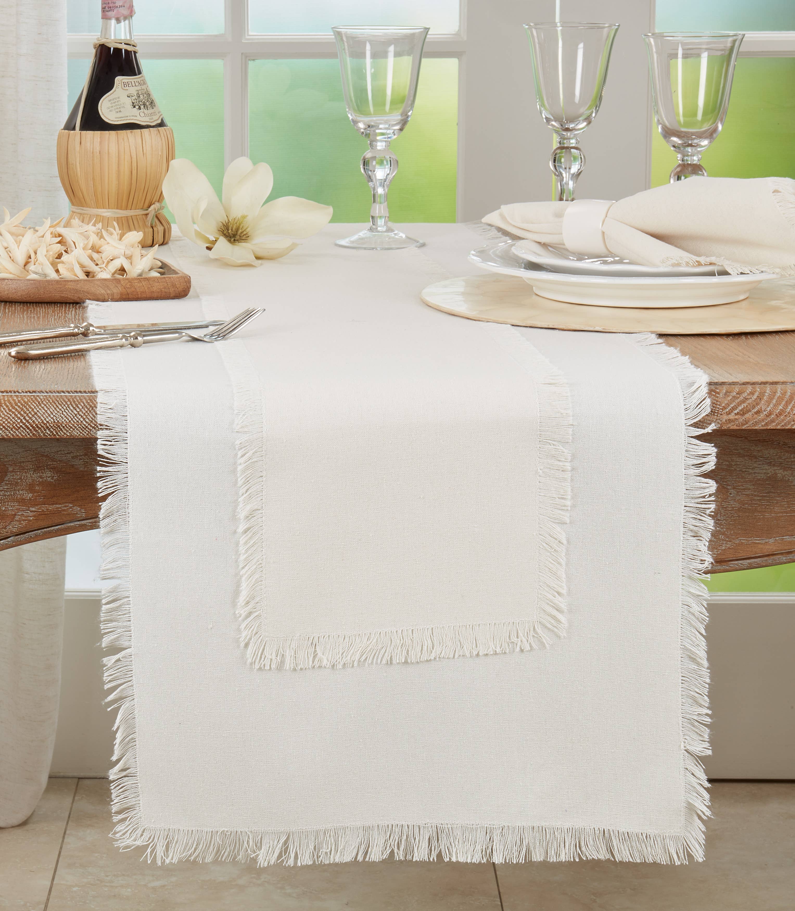 Saro Lifestyle - Wholesale Table Runner - Fringe Runner1