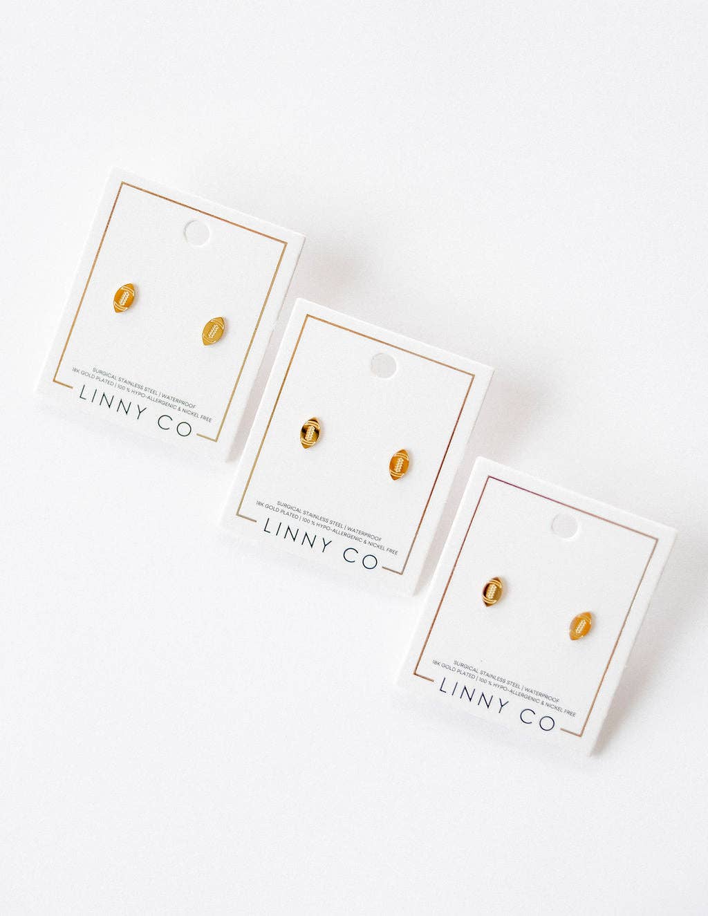 LINNY CO - Wholesale Stud/Post Earrings - Screwback Stud Earrings - Football15