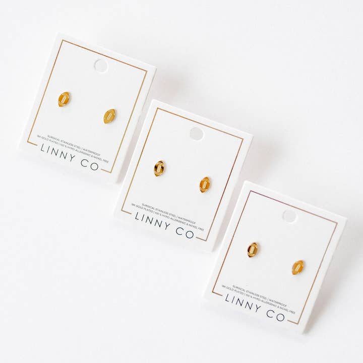 LINNY CO - Wholesale Stud/Post Earrings - Screwback Stud Earrings - Football15