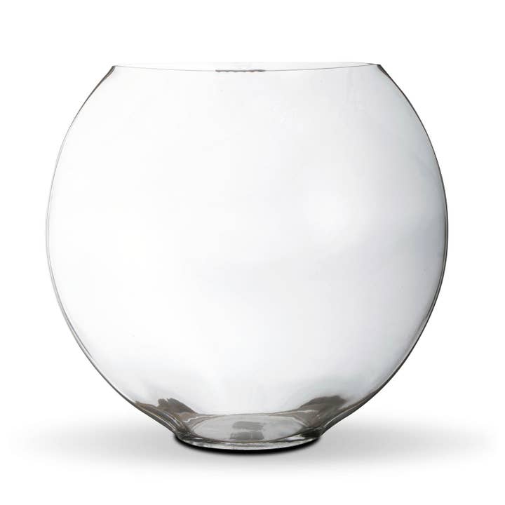 Flat Glass Fish Bowl Vase (HAMPTON15) for wholesale by Vasesource