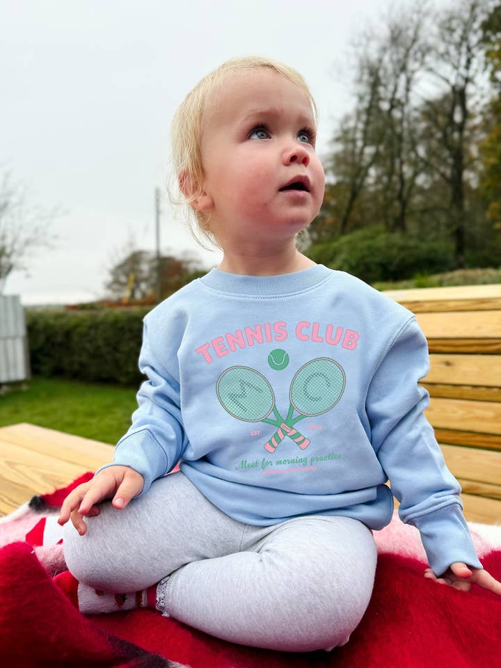 Tennis Club Organic Cotton Childrens Sweatshirt for wholesale by Morning Club Clothing