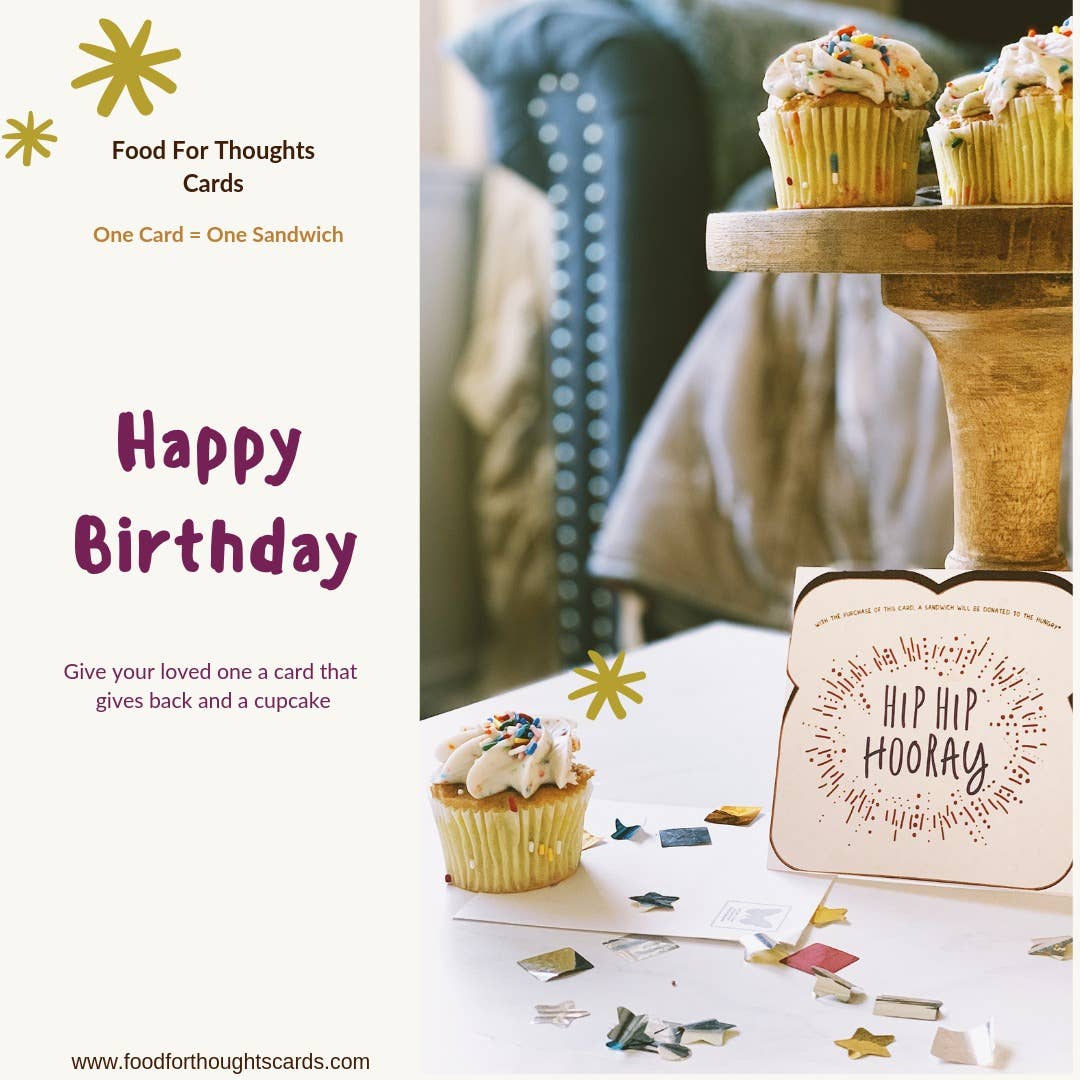 Food for Thoughts Cards - Wholesale Congratulations Card - Hip Hip Hooray Card1