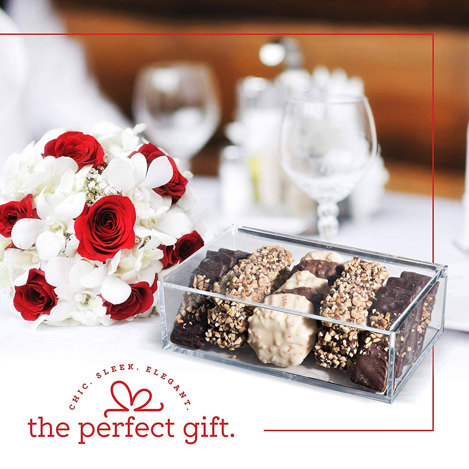 Hammont - Wholesale Gift Box - Clear Acrylic Boxes 2 Pack 6.3''X3.94''X1.97''3