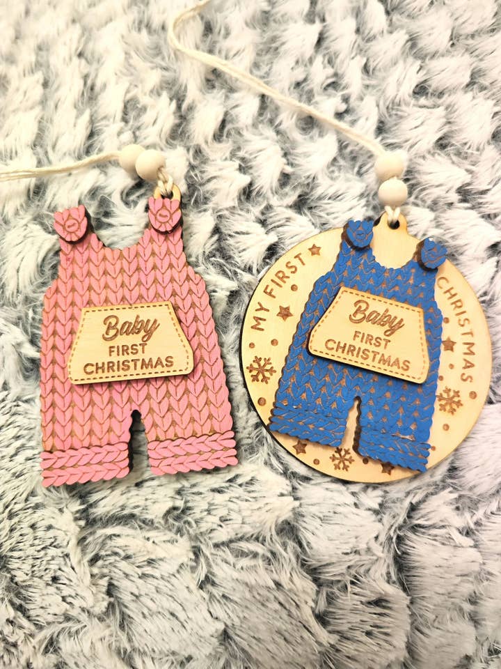 Erstes Weihnachten des Babys, Weihnachtsbaumdekoration für den Großhandel von Laser by D.A.M.