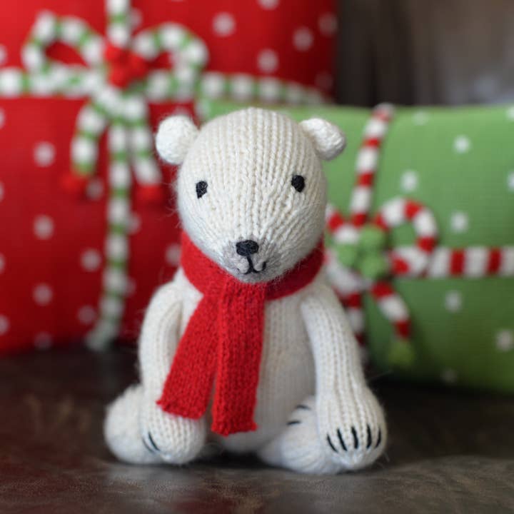 Melange Collection - Wholesale Stuffed/plush toy – Kids & baby - Handmade Knit Polar Bear - Fair Trade Cotton Toy2
