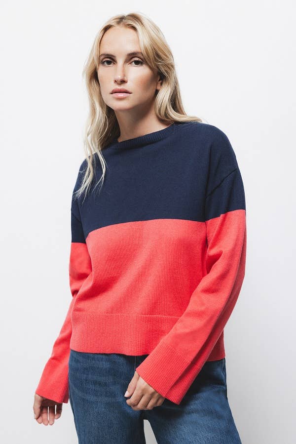 Lanidor - Wholesale Knit Sweater - Women's - Bicolour Knit Sweater (437281-47)0