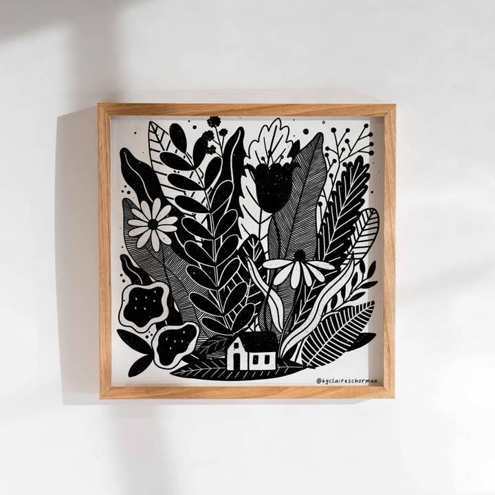 Blommande Hus - Irländsk Blomsterkonst Tryck för wholesale av By Claire Schorman