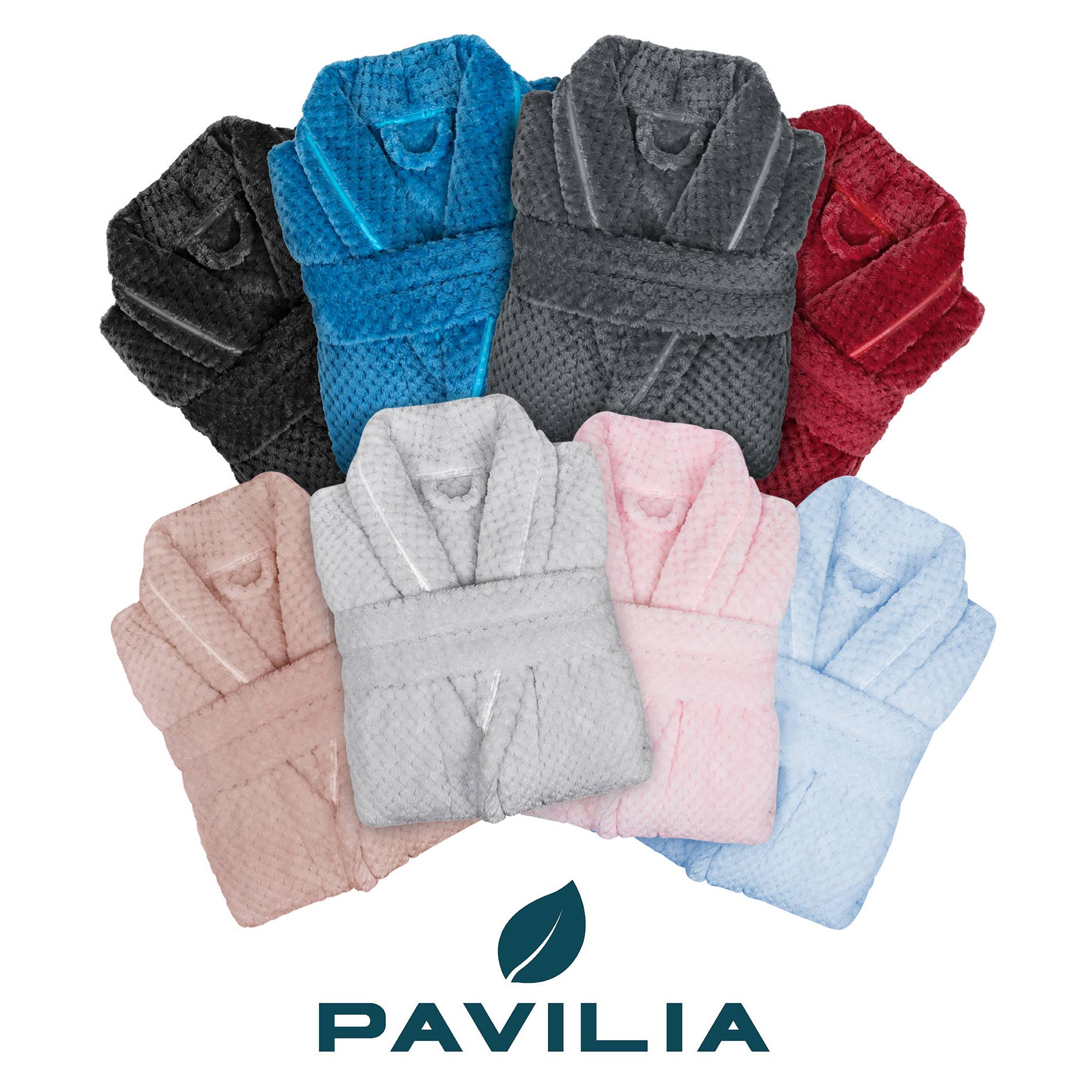 Pavilia – Engroshandel Morgenkåbe - Dame – Dame badekåbe i fleecestof med vaflet struktur og satintrim47