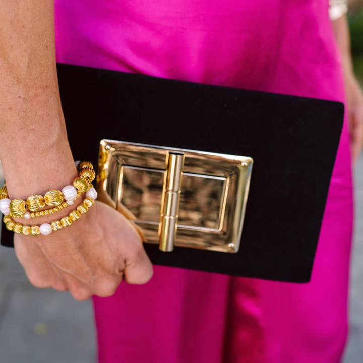 Lisi Lerch - Wholesale Beaded Bracelet - Parker - Gold and Freshwater Beaded Bracelet10