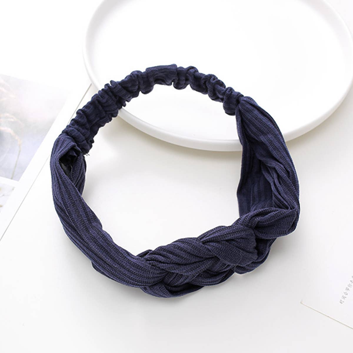 ACCITY - Wholesale Fashion Headband - Women's - SOLID COLOR TWIST CROSS HEADBAND_CWMM07293