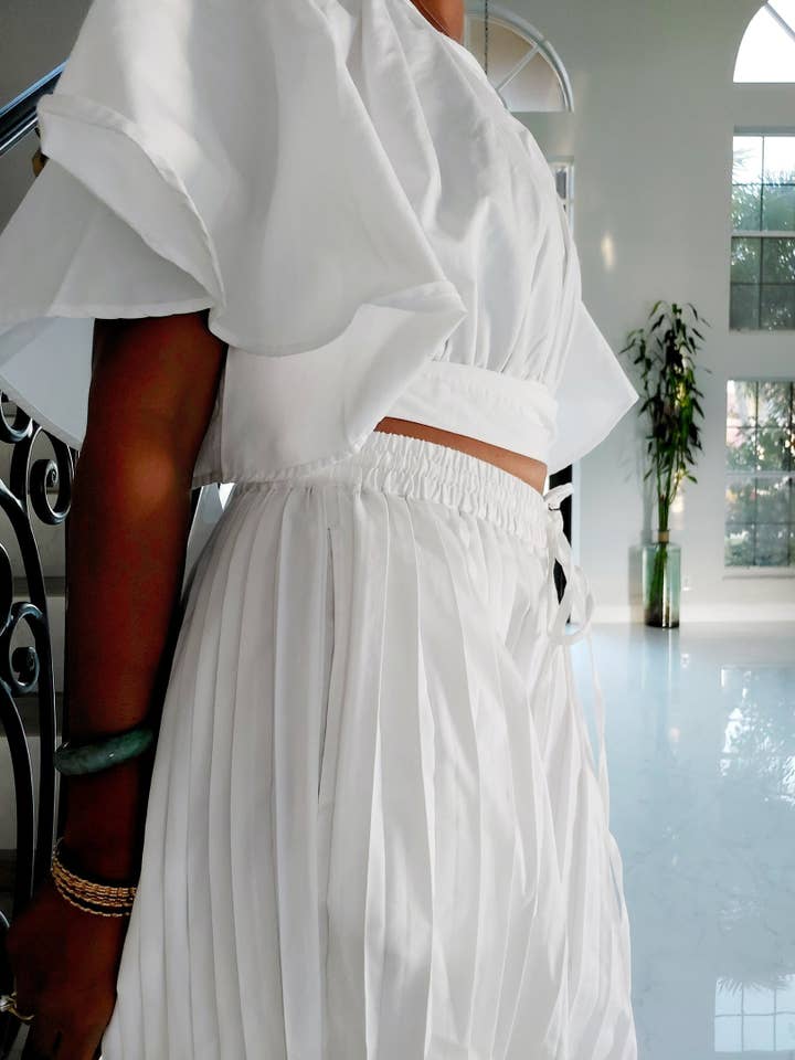 India Batik - Vente Ensemble haut et pantalon (PAS d'intérieur) - Femme - Pantalon court et sarouel - Blanc4