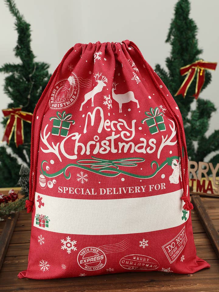 Christmas Drawstring Large Gift Bag 50*66cm for wholesale by Lovesoft