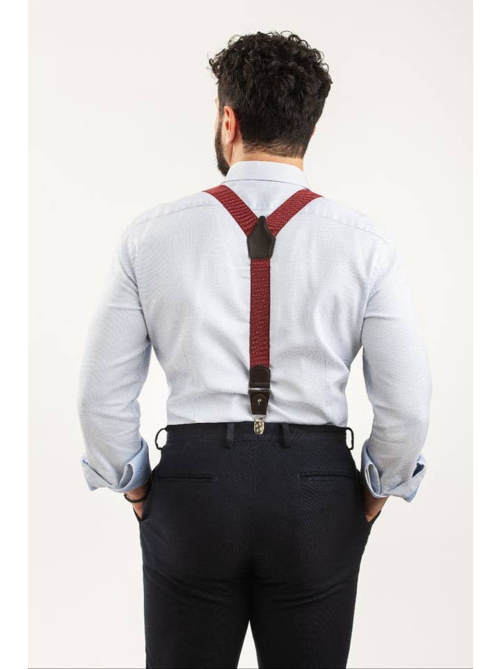 Ciccone Laboratorio Italiano - Wholesale Suit Vest - Men's - Polka dot suspenders1