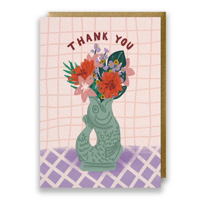 Gluggle Jug Sage Thank You Card for wholesale by Jessie Maeve Studio