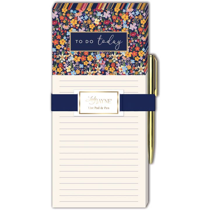 Magnetic List Pad with Pen - Floral for wholesale by Lady Jayne
