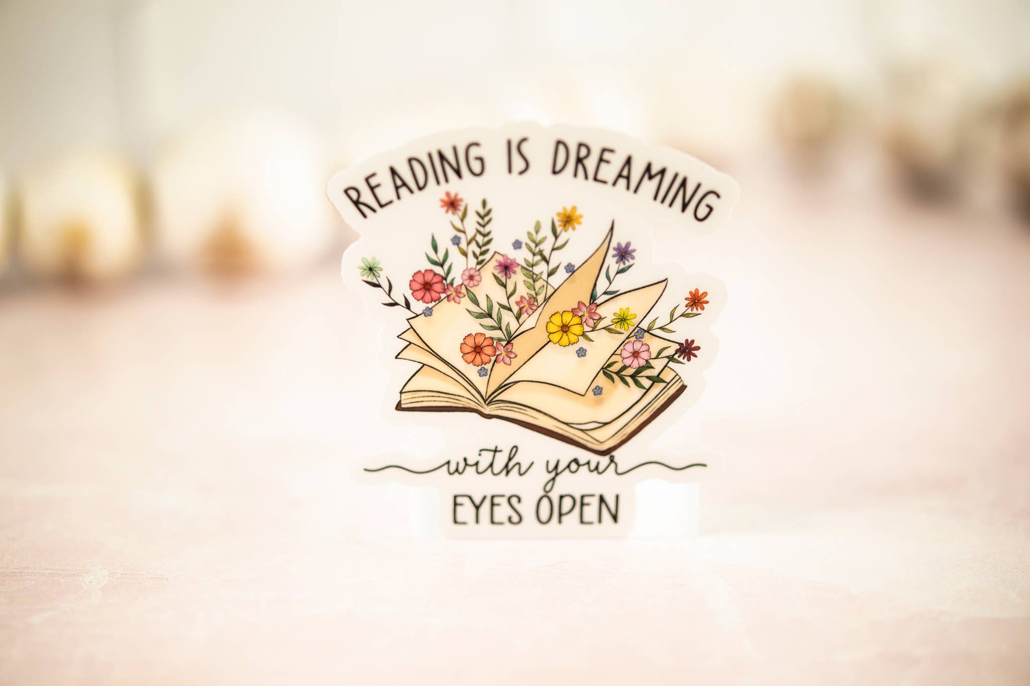 Savannah and James Co - Wholesale Sticker - Reading Is Dreaming, Floral Book Vinyl Sticker, 3x3 in.5