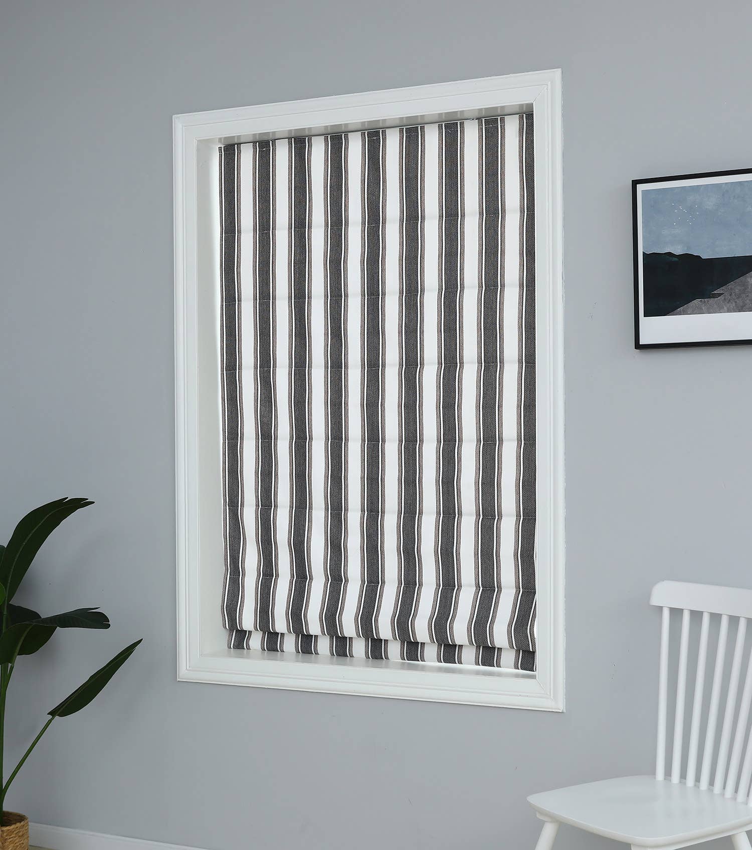 Shadisfy – Engroshandel Persienner – Brighton stribet romersk liftgardin4