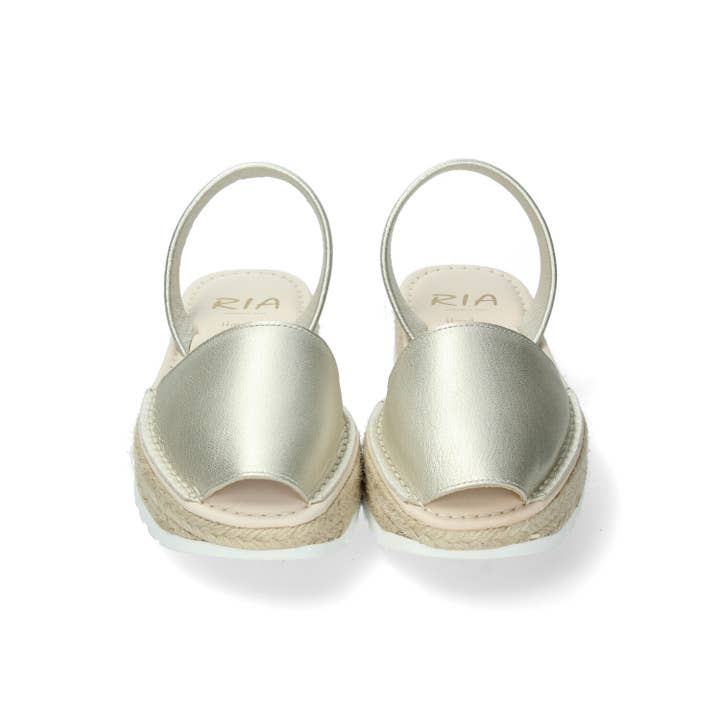 Minorcan esparto silver sandal for women for wholesale by Ria Menorca
