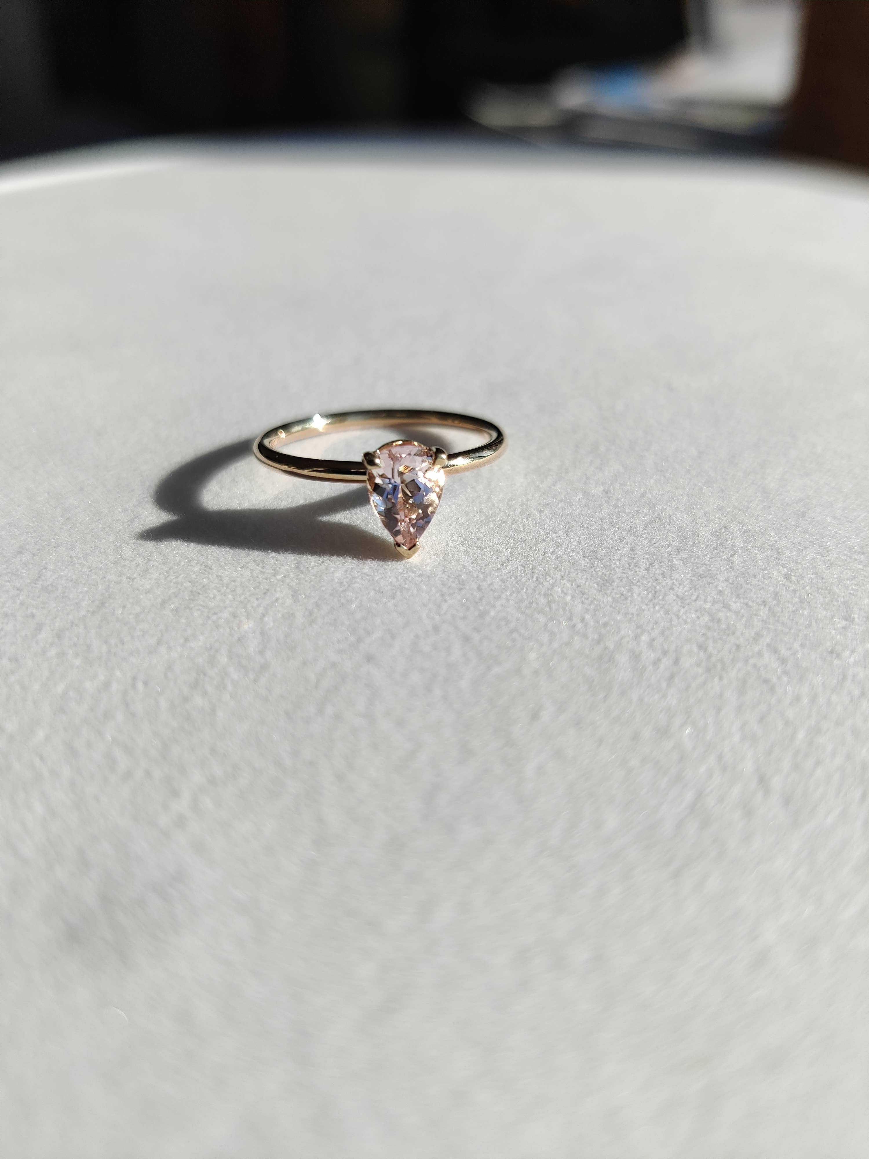 The Diamond Setter - Wholesale Single Stone/Solitaire Ring - DAINTY MORGANITE RING