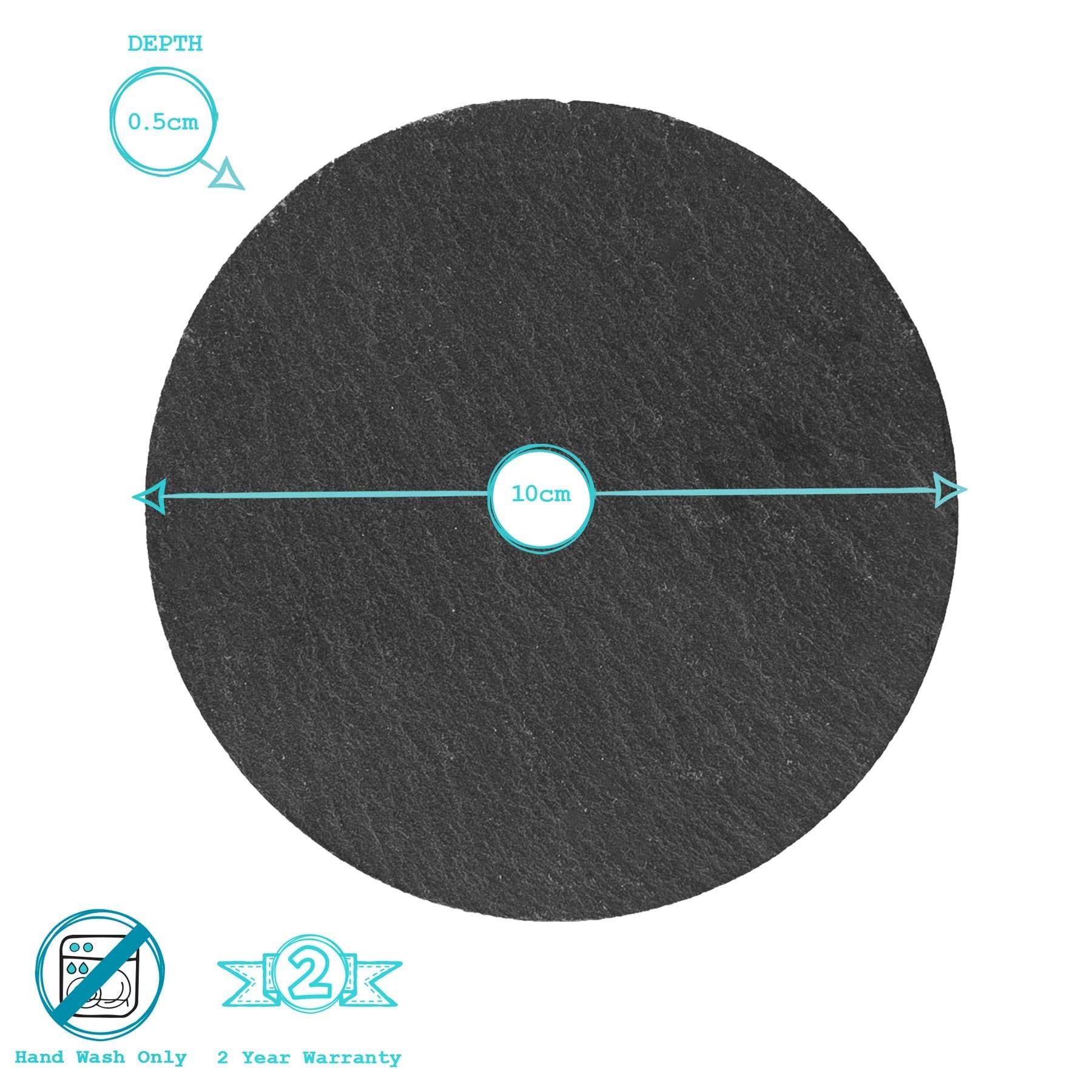 Rinkit Ltd - Wholesale Coasters - Argon Tableware Linea Round Slate Coaster - 10cm5