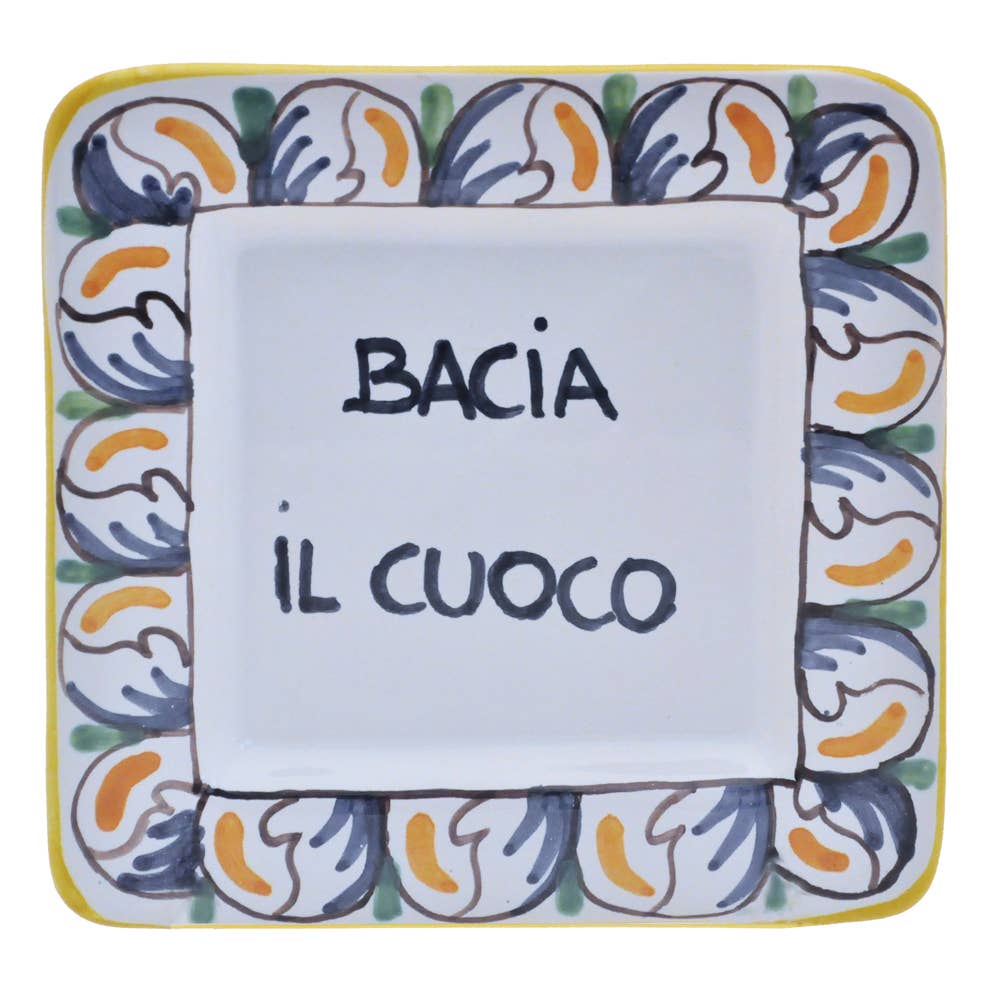Abbiamo Tutto - Wholesale Decorative Tray - Proverb Square 5" x 5" - KISS THE COOK0