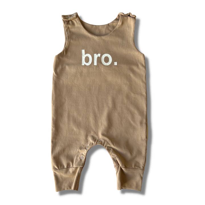 Baby / Toddler Romper - Bro (Tan) for wholesale by Denver James