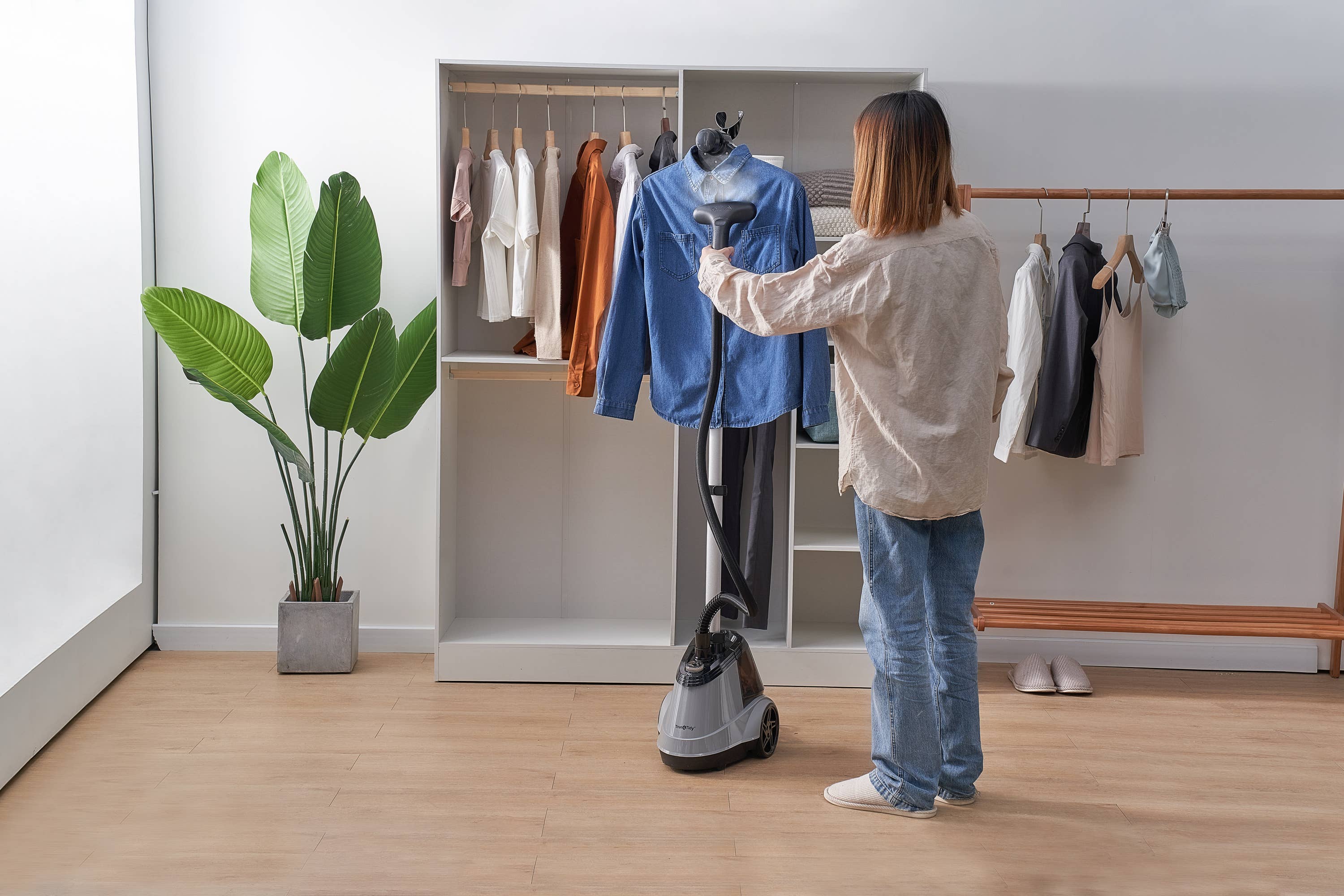 True & Tidy - Vente Défroisseur à vapeur pour vêtements - Défroisseur à vapeur professionnel pour vêtements avec 3 sachets de détartrant10