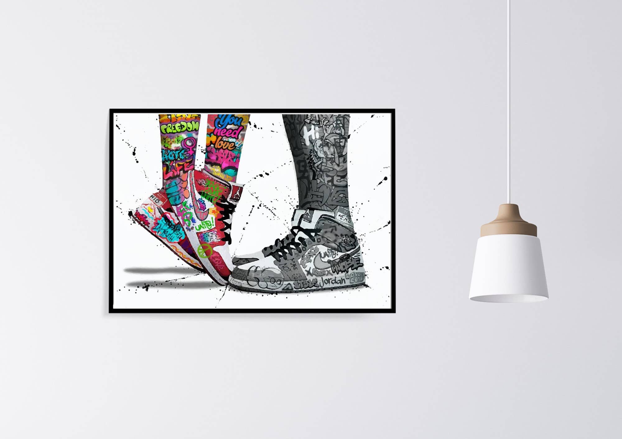 Colour Dash Prints – wholesale Poster – Graffiti Jordan-sneakers tryckt poster för man cave1
