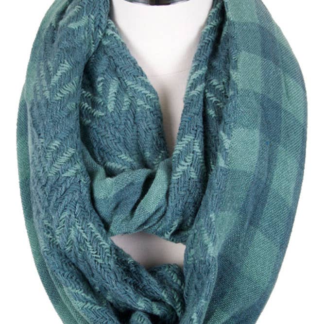 Hana - Wholesale Scarf - Women's - Plaid and Mixed Pattern Winter Infinity Scarf