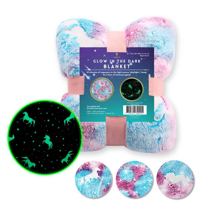 Glow in The Dark Blanket for Kids 50 x 60 inches - Starry Sk for wholesale by VUDECO