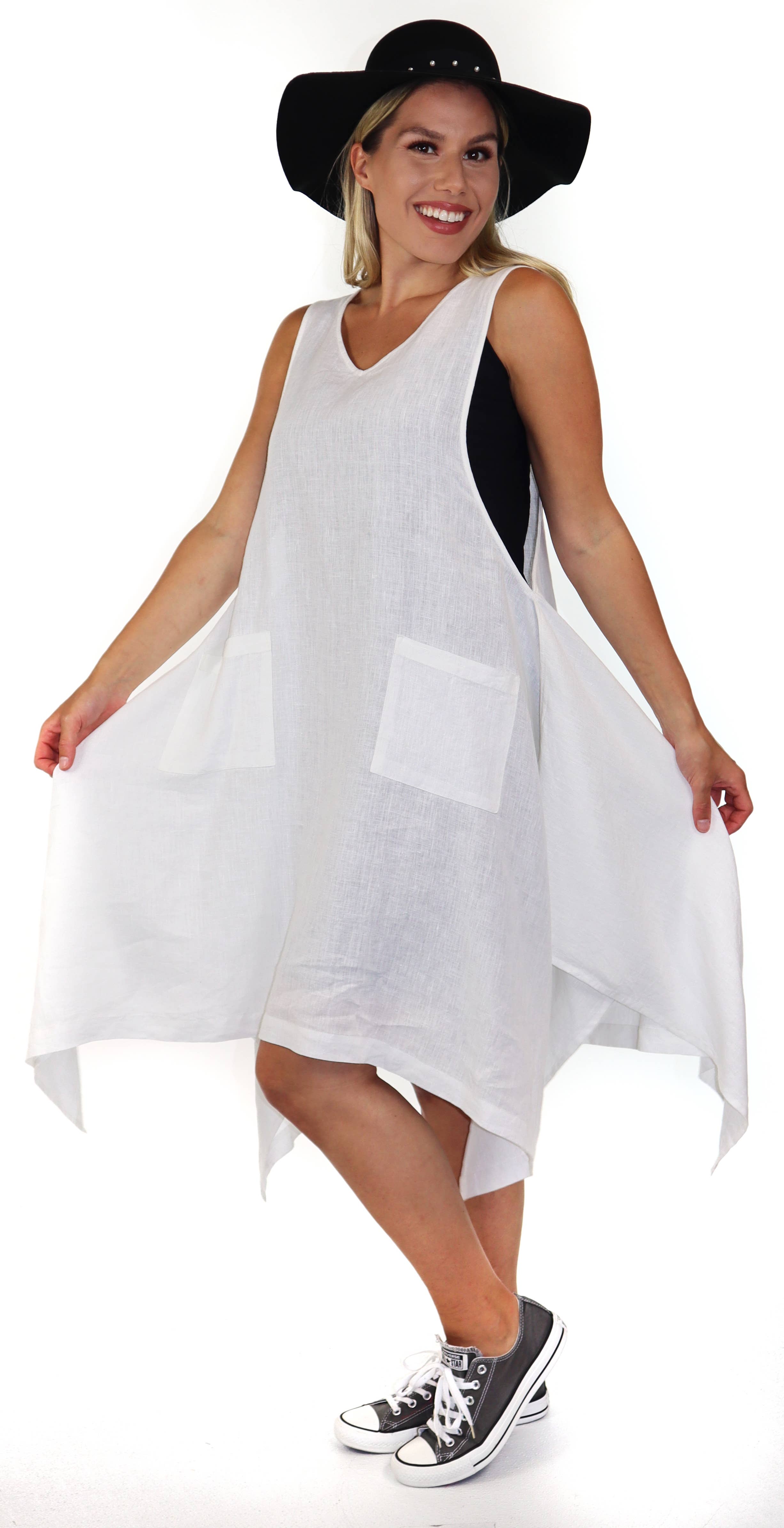 LINEN AND GAUZE - Wholesale Dress - Women's - 3292 Linen Dress9