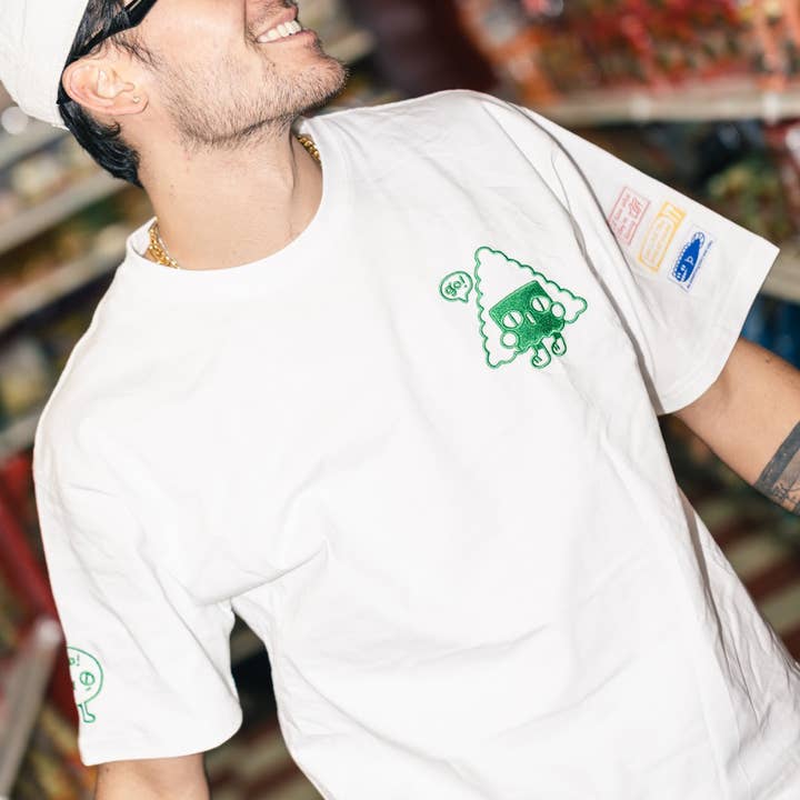 ONIGIRI: Embroidered short sleeve t-shirt for wholesale by Karepango