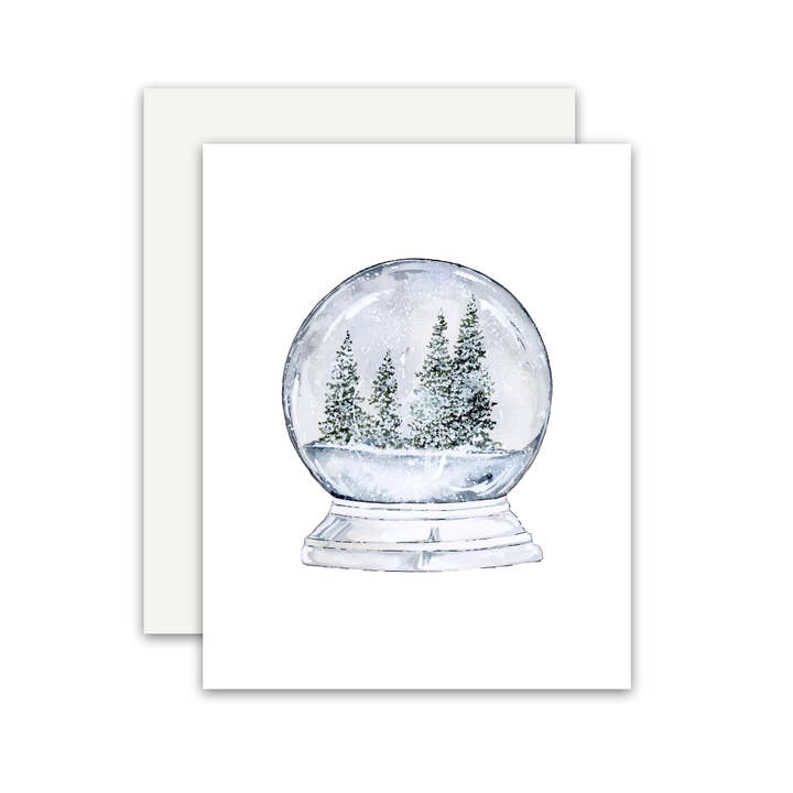Snow Globe Card for wholesale by Jennie Kilcup Watercolors