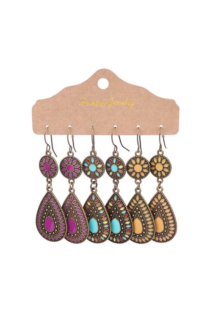 UNISHE – Conjunto de joias por atacado – Brincos Tassle Étnica Boho MOQ 5 Conjuntos HH0192