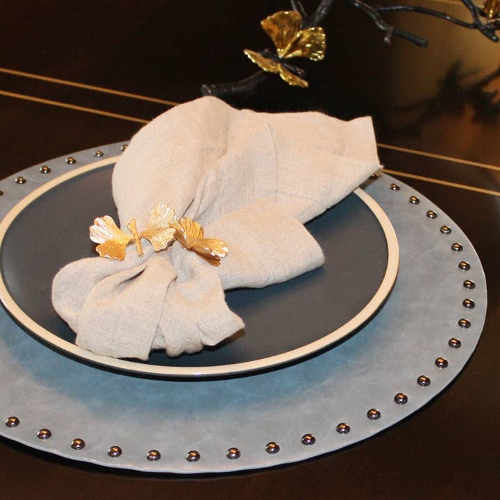 Tea and Linen - Wholesale Placemat - Studded Leather Placemats - Set of 41