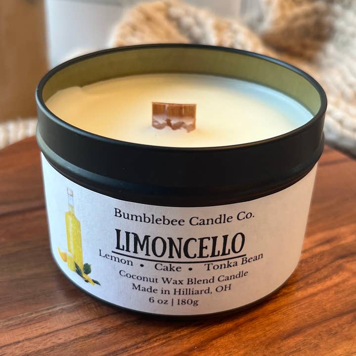 LIMONCELLO - Lata negra mate - 6 onzas para venta al por mayor de Bumblebee Candle Co.