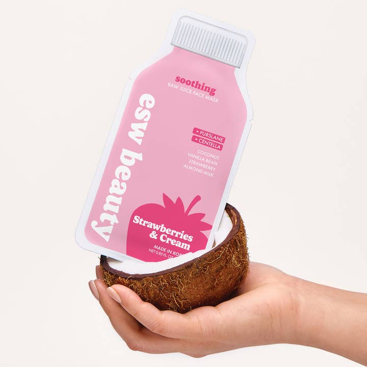 ESW Beauty – wholesale Skincare face mask – Strawberries and Cream Soothing Raw Juice Sheet Mask6