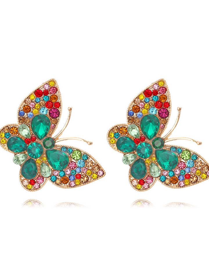 Vlinder Strass Oorstekers E8317 voor wholesale door Ole