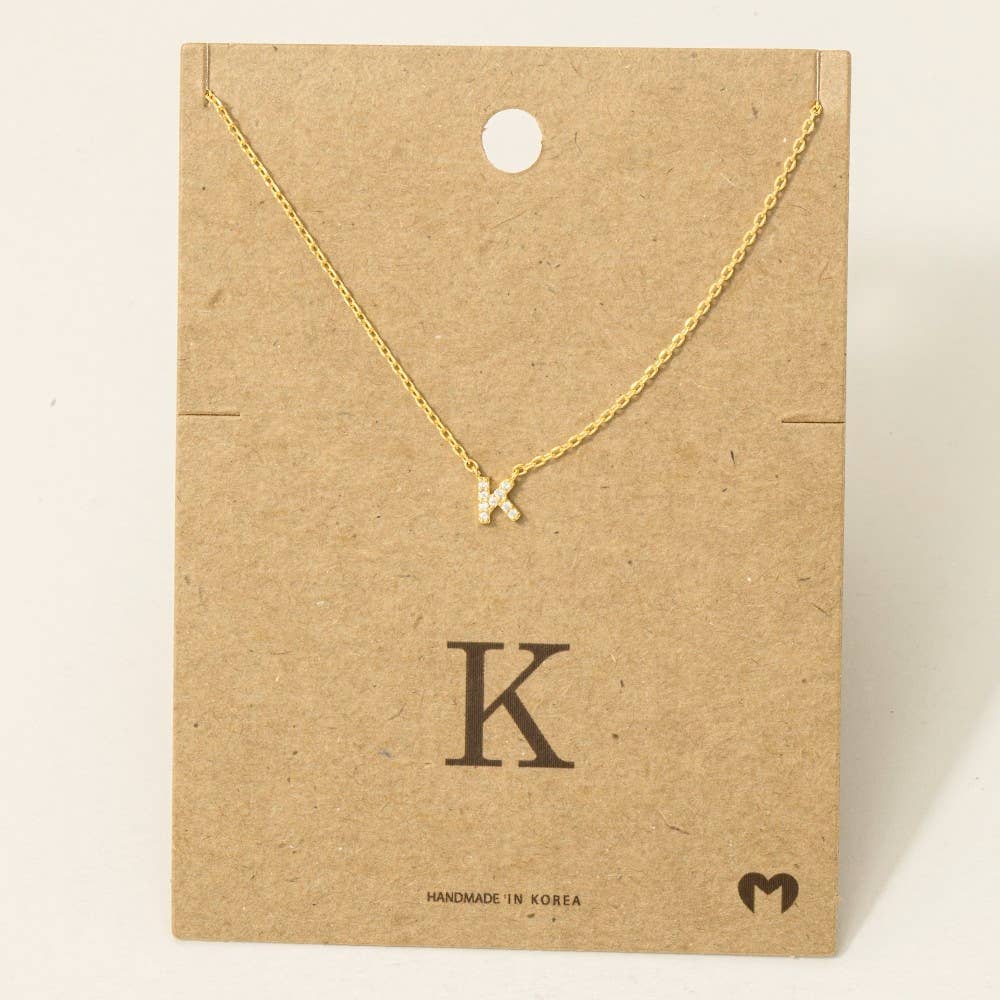 Fame Accessories - Vendita all'ingrosso Collana con ciondolo/pendaglio - Mini collana iniziale con strass26