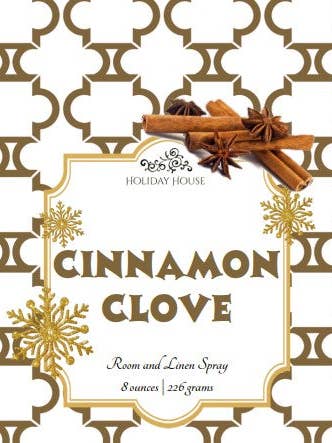 Cinnamon Clove Room Spray for wholesale by Holiday House Interiors