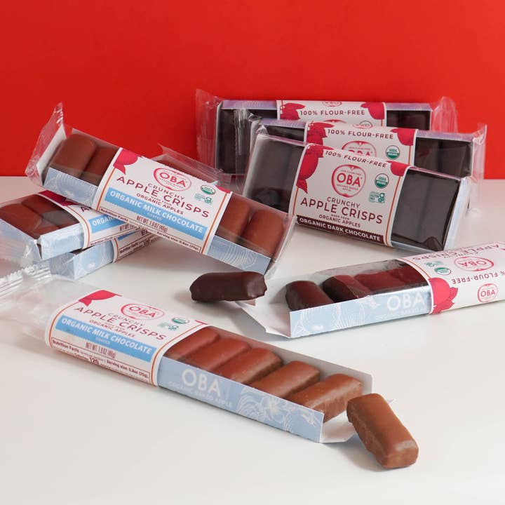 Oba Snacks - Venta al por mayor Dulces con chocolate - Patatas fritas de manzana recubiertas